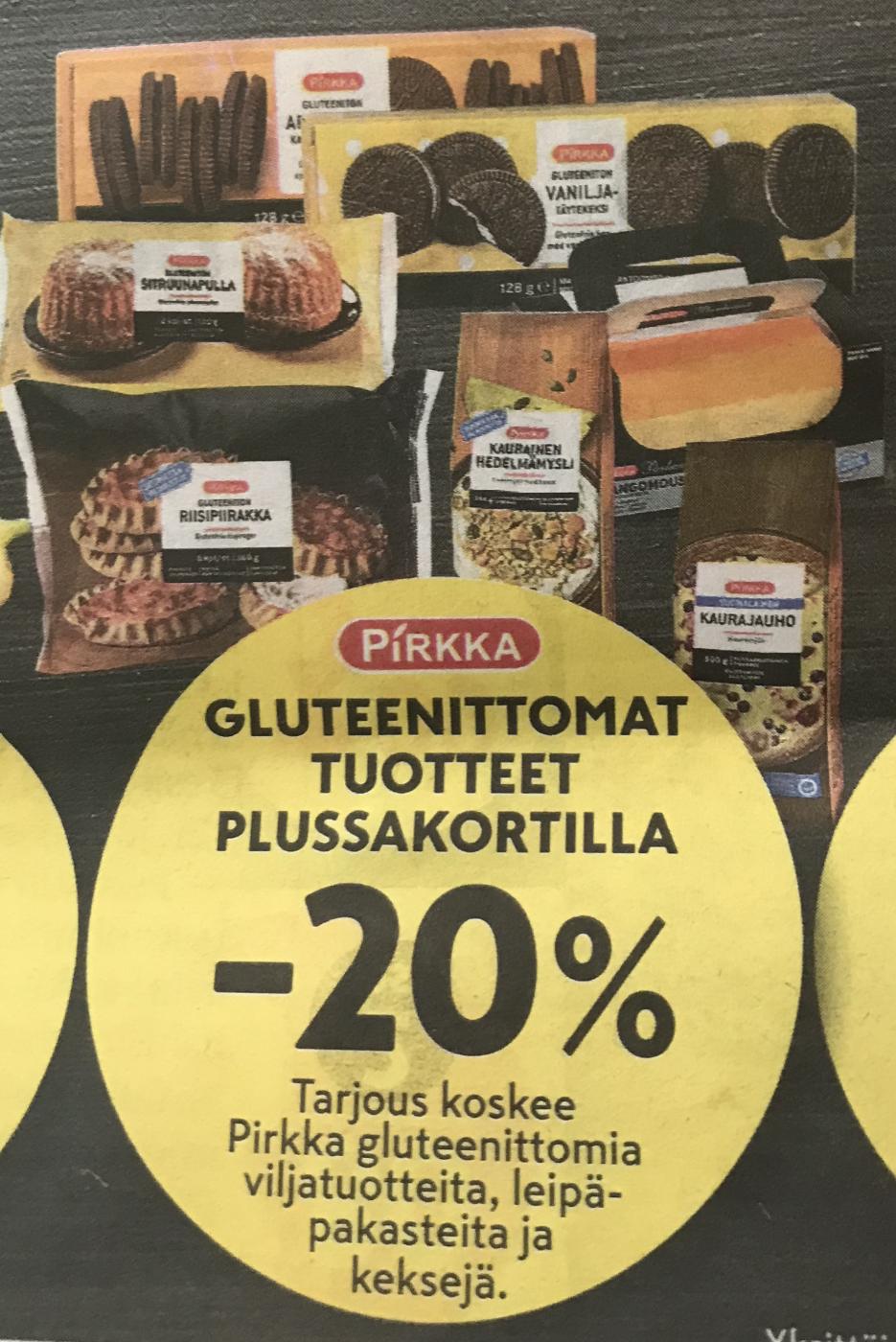 Alennus: Gluteenittomat Pirkka-tuotteet K-Citymarketeissa edullisemmin!